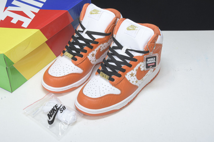 nike dunk high pro sb s*upre*me orange -307385-181