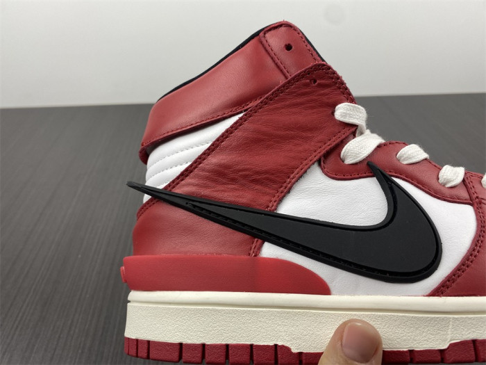 ambush x nike dunk high varsity red black white cu7544-102