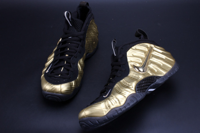 air foamposite pro “metallic gold” black mens 624041-701