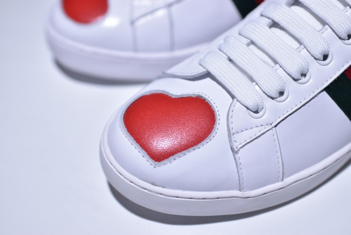 gc ace embroidered low-top sneaker with red heart womens