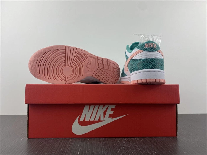 Lightweight Nike Dunk Low Snakeskin Washed Teal Bleached Coral DR8577- 4704